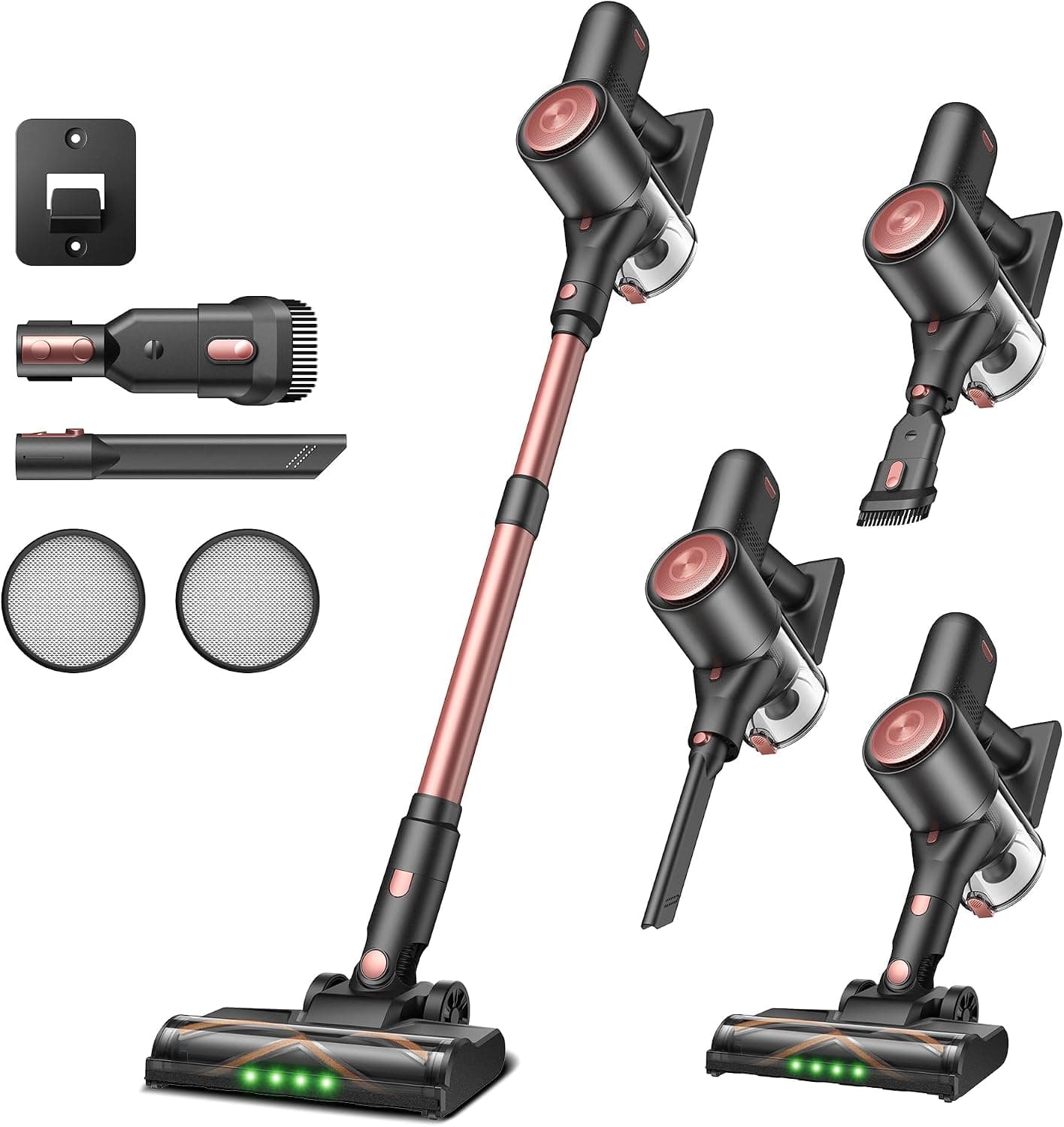 Vexilar V10Pro Aspiradora sin Cable 45KPa/45 Min, Potente,Fácil Maneja,Ligera,Accesorios Multiusos,Batería Extraíble,Ilumina el Polvo,Aspirador Escoba para Suelos/Alfombras/Coche/Pelo de Mascotas
