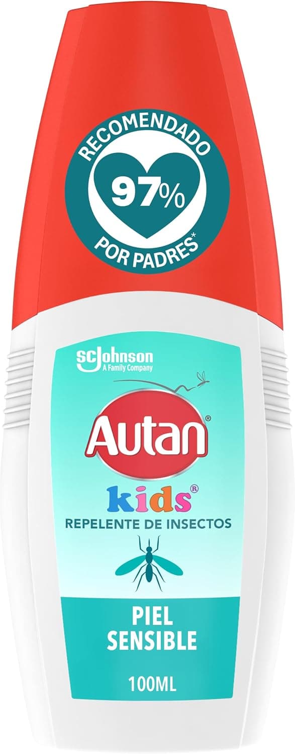 Autan Kids Spray Repelente Mosquitos, Para Niños a Partir de 1 Año, Protección contra Mosquitos Común, Tigre y Garrapatas, Hasta 8h de Protección, Dermatológicamente Probado, 1x100 ml