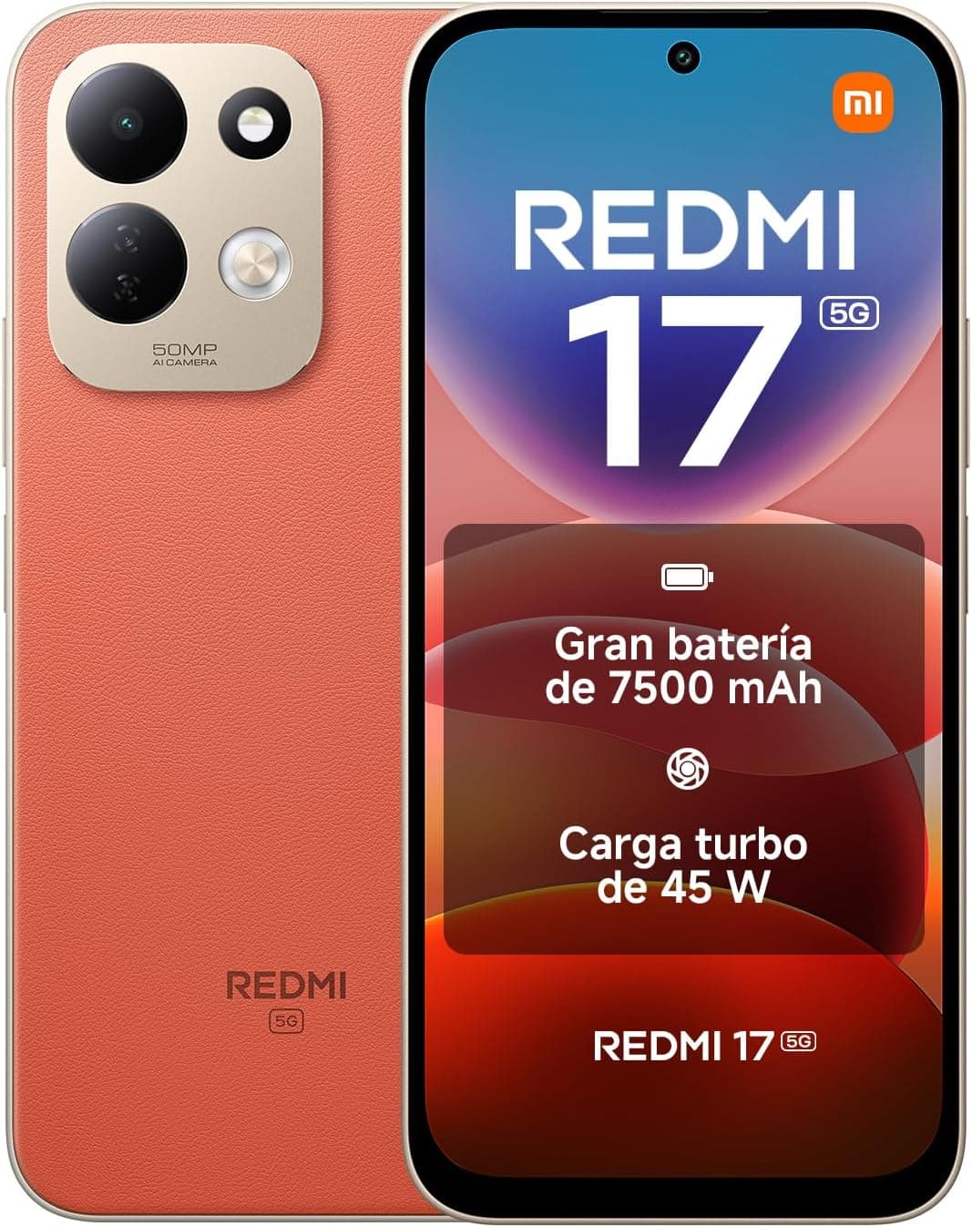 REDMI 17 5G, 4+256GB, Naranja, 7500mAh, Carga 45 W