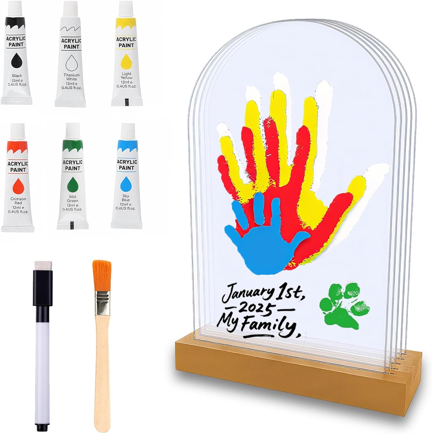 Kit de Huellas de Manos Familiares, Set Marco de Huellas Bebé