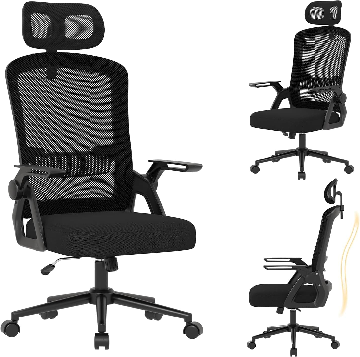 naspaluro Silla Oficina Ergonómica, Silla Escritorio con Reposacabezas