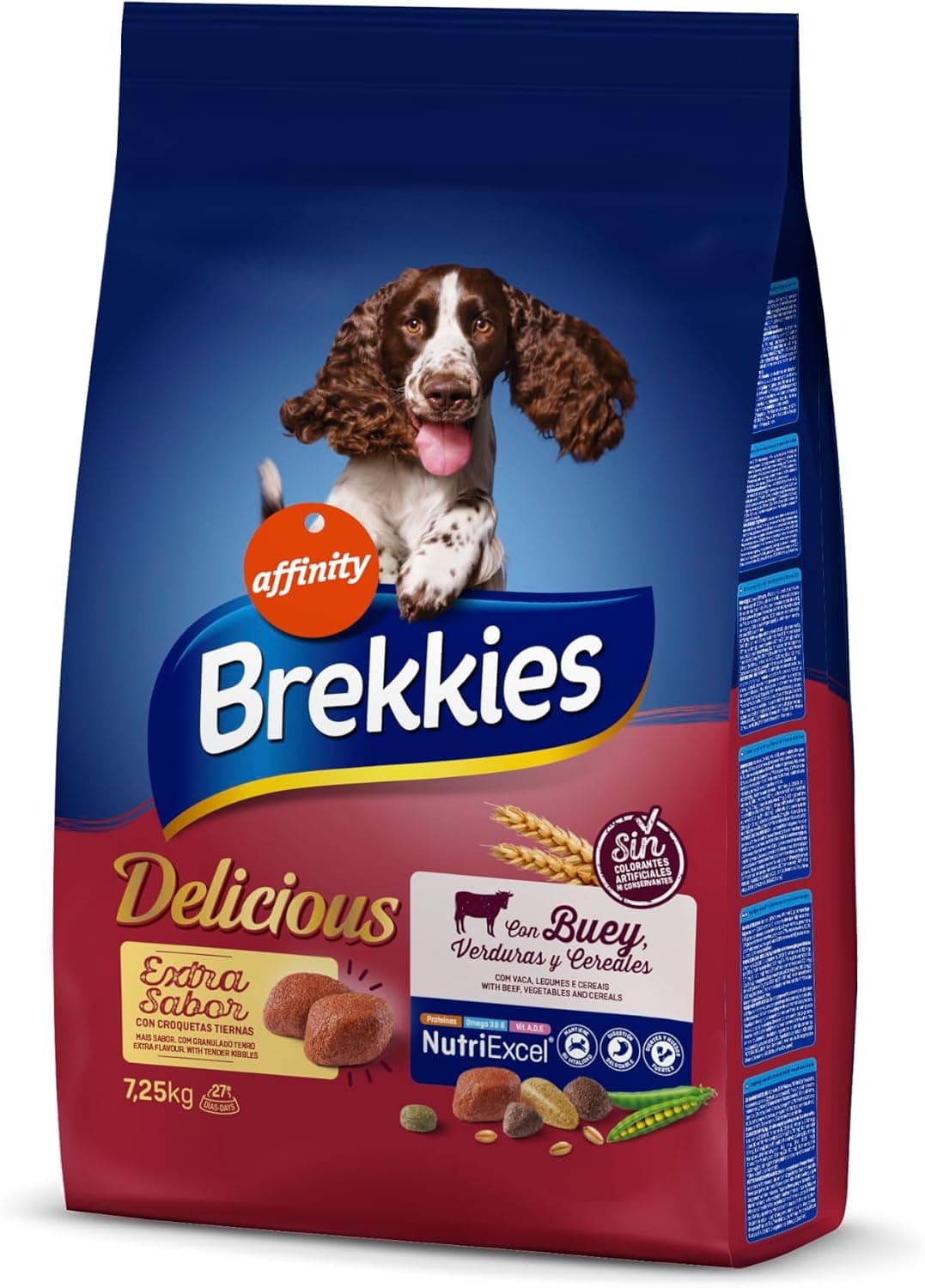 Brekkies Delicious Pienso para Perros Adultos con Buey - 7,25kg