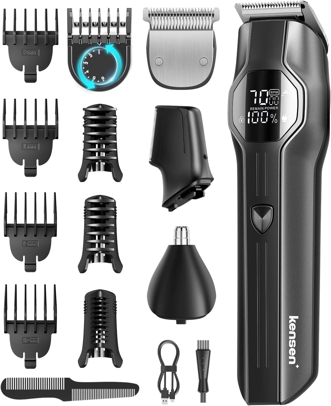 kensen Recortadora de Barba Hombre 13 en 1, Afeitadora Corporal Masculina