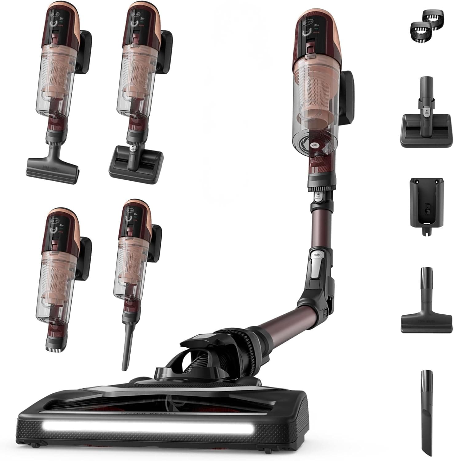 Rowenta X-Pert 6.80 Flex, Aspiradora Escoba Sin Cable, Burdeos