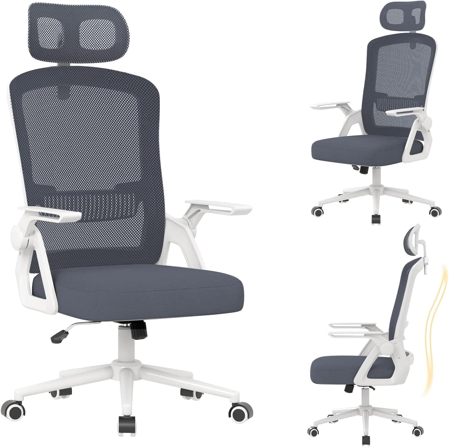 naspaluro Silla Oficina Ergonómica, Silla Escritorio con Reposacabezas
