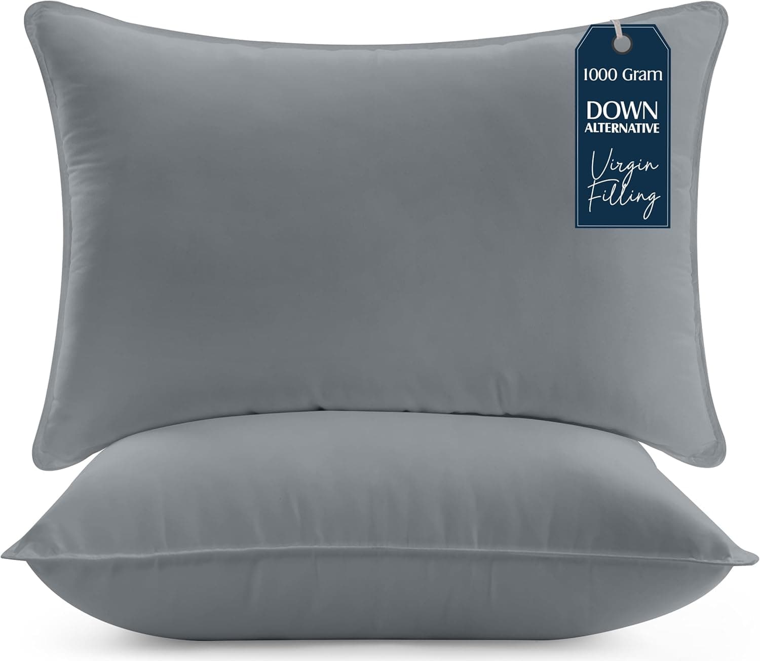 Utopia Bedding Almohada 50x70 cm Pack de 2, Fibra Hueca, Gris