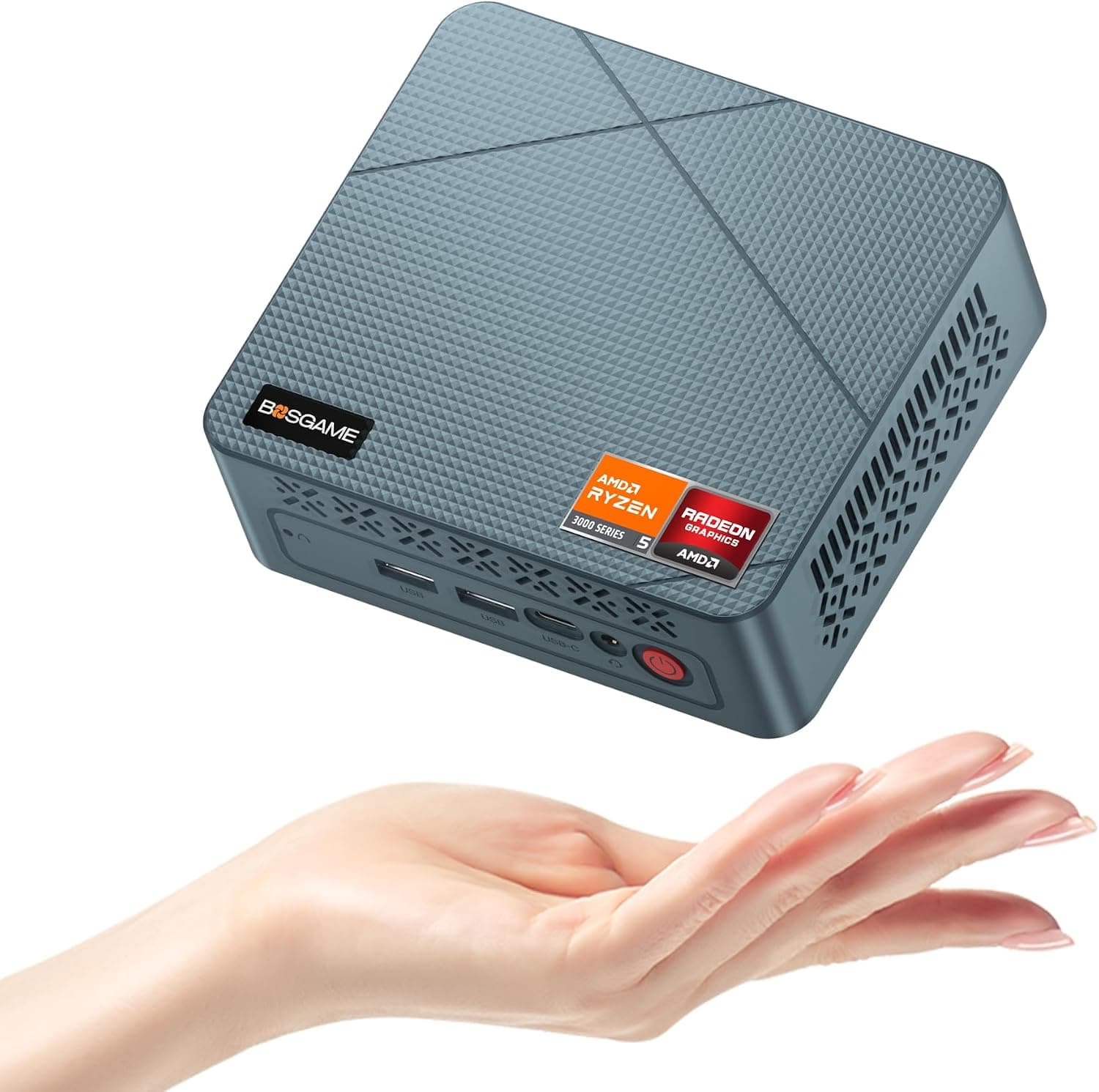 BOSGAME E2 Air Mini PC, AMD Ryzen 5 3501U (hasta 3,7GHz), 8GB DDR4 RAM 256GB SSD Mini Computers, 4K Dual Display HDMI, Type-C, LAN, Wi-FI 5, BT 5.0