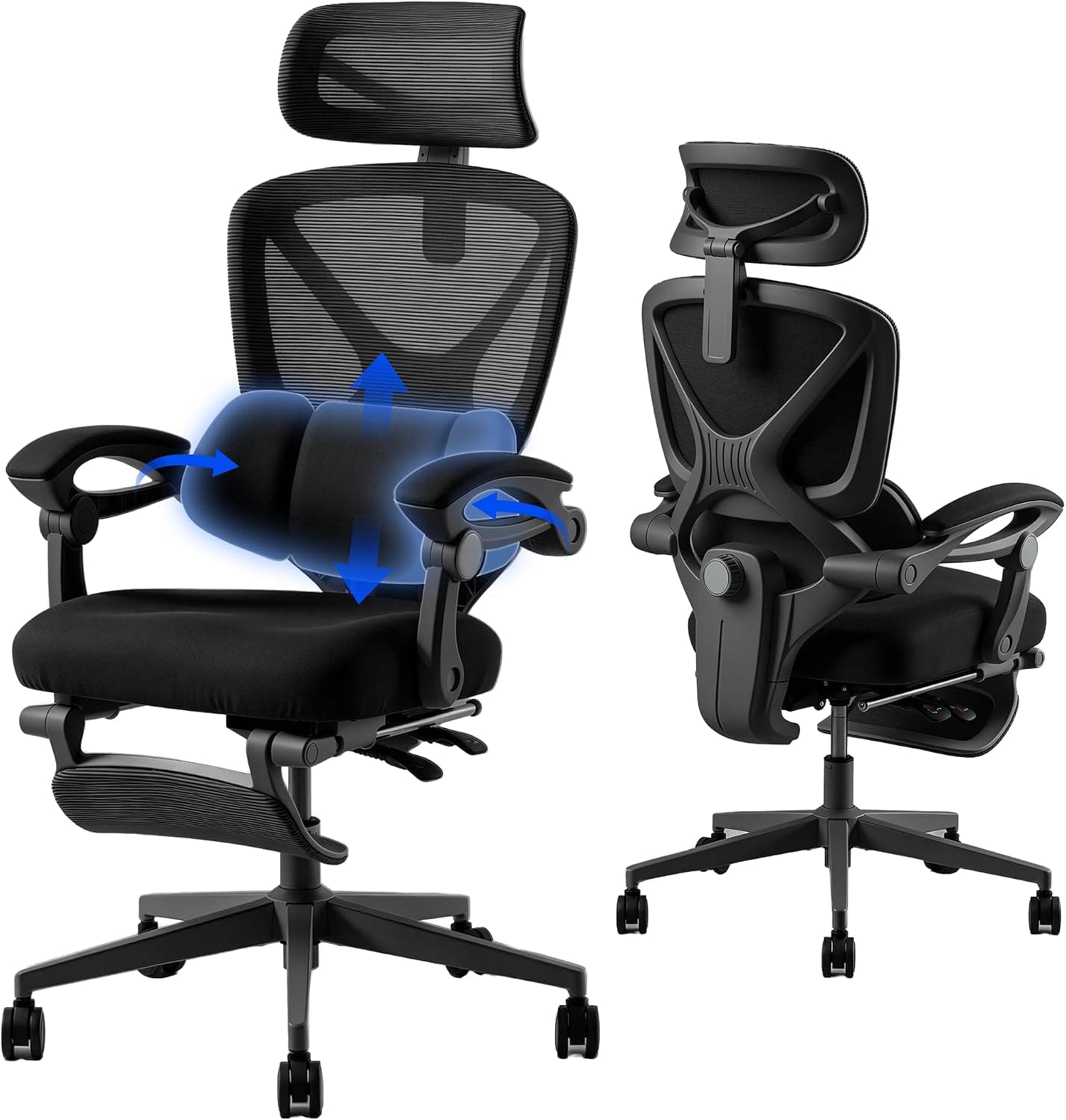 FLEXISPOT OC4 Silla Oficina,Silla Ergonómica Escritorio con Reposapiés
