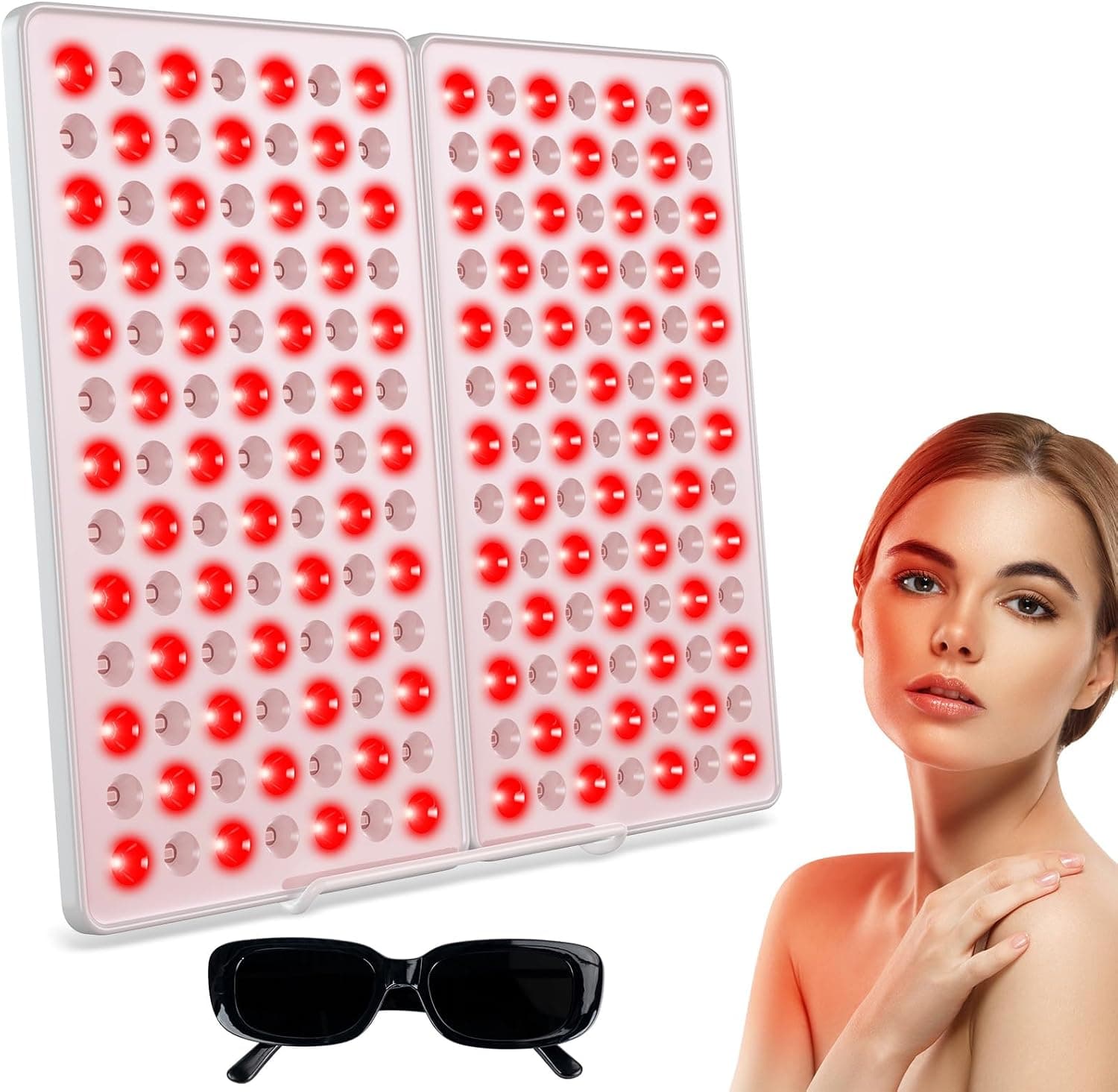 Panel Luz Roja 660nm & 850nm, 182 LED, Temporizador, Soporte