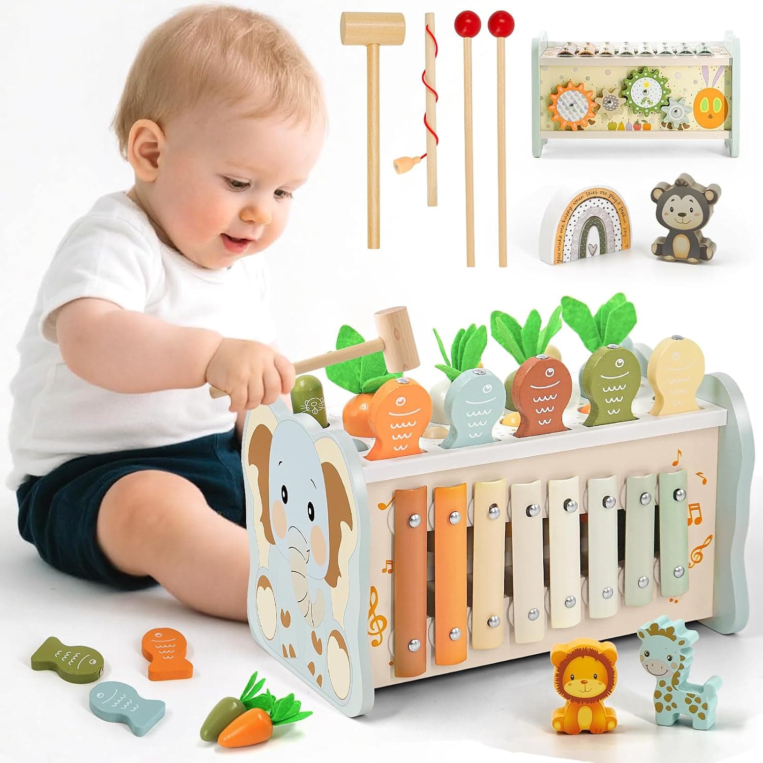 Juguetes Montessori 1 Años, 6 en 1 Juguetes Madera Niños 1 2 3 Año
