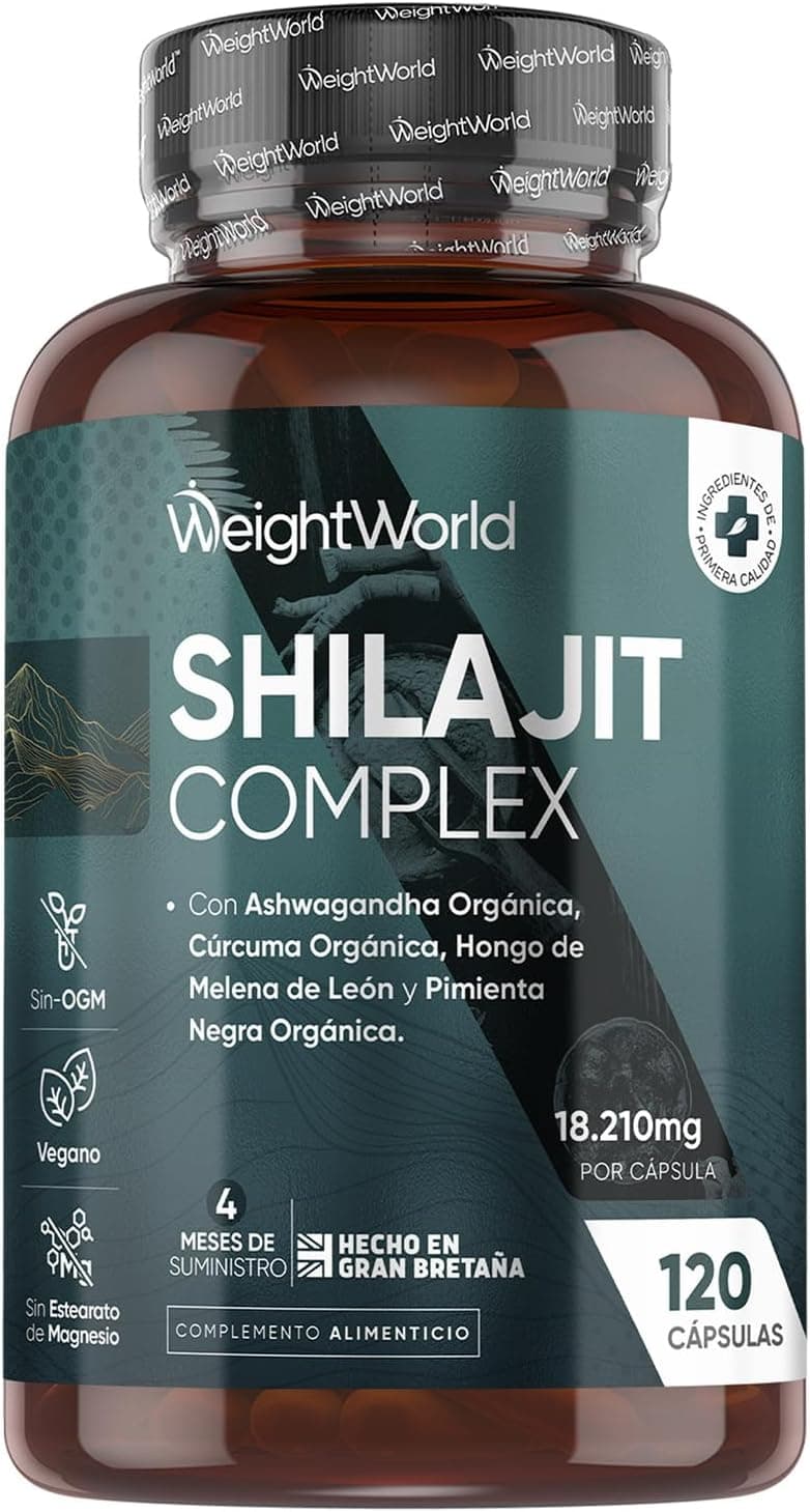 Shilajit Complex 18210mg, 120 Cápsulas, Con Ashwagandha, Melena de León