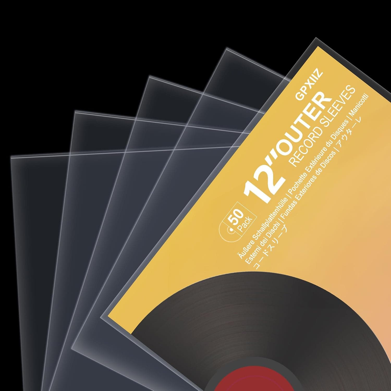 50x Fundas Vinilos LP Exterior 12 Pulgadas Transparente