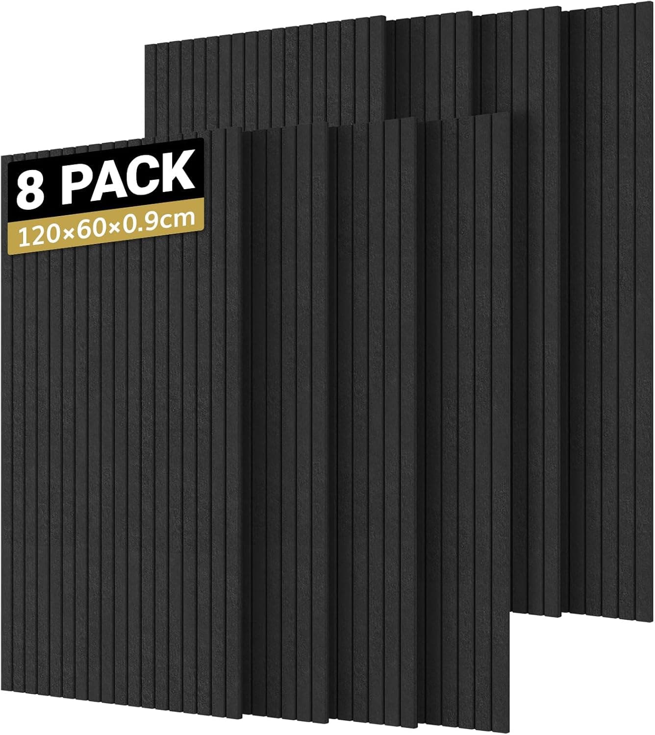 TONOR 8 PCS Paneles Acusticos Grande, 120x60x0,9cm Paneles Insonorizacion Pared, Aislante Acustico Autoadhesivo, Panel Decorativo Pared para Página Principal Sala de Uía Oficina, Negro