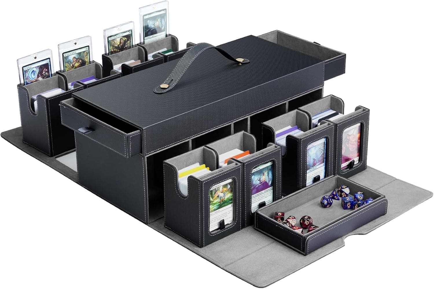 TiMOVO Caja Deck para MTG Commander, Modular 11 en 1 para TCG, Negro Gris