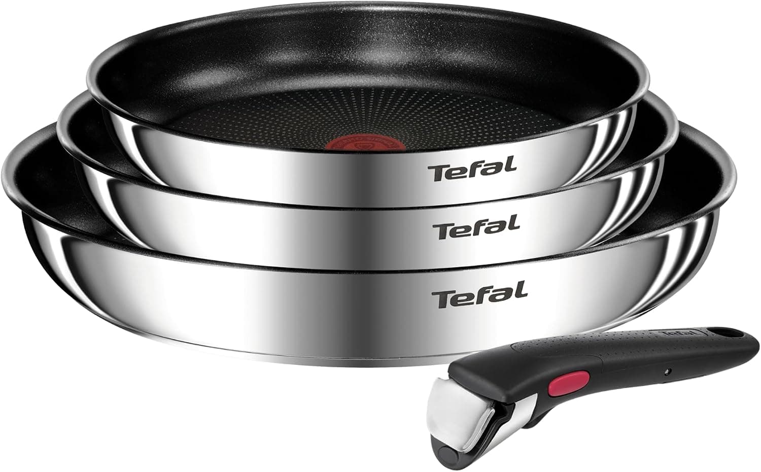Tefal Ingenio Emotion - Juego de 3 Sartenes, Acero inoxidable