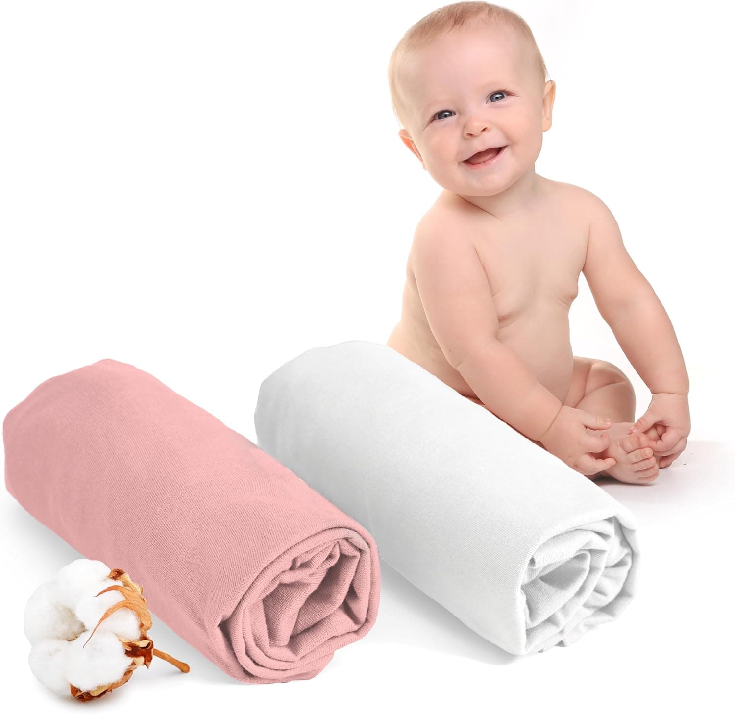 Dreamzie - Sabanas Bajeras 60x120cm Ajustable - Lote de 2-100% Algodon