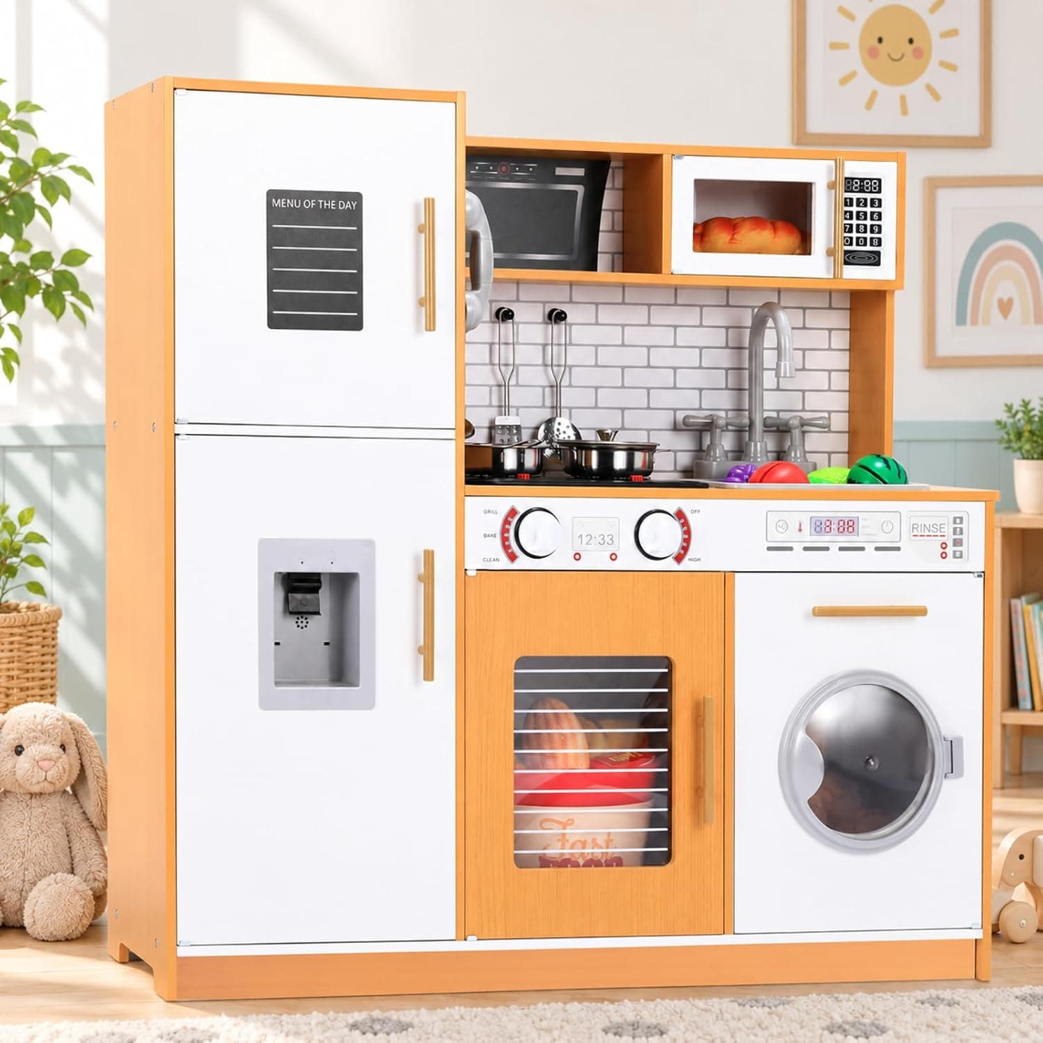 MAMIZO Cocinita Infantil, Cocinita de Madera Infantil, Cocina Juguete