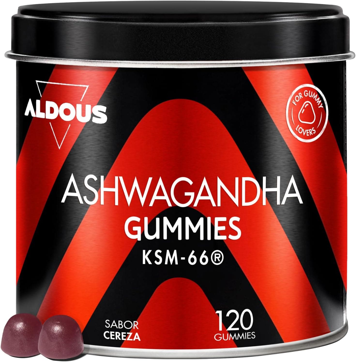 Ashwagandha Gominolas - 120 Gummies sabor Cereza - Relajación Natural