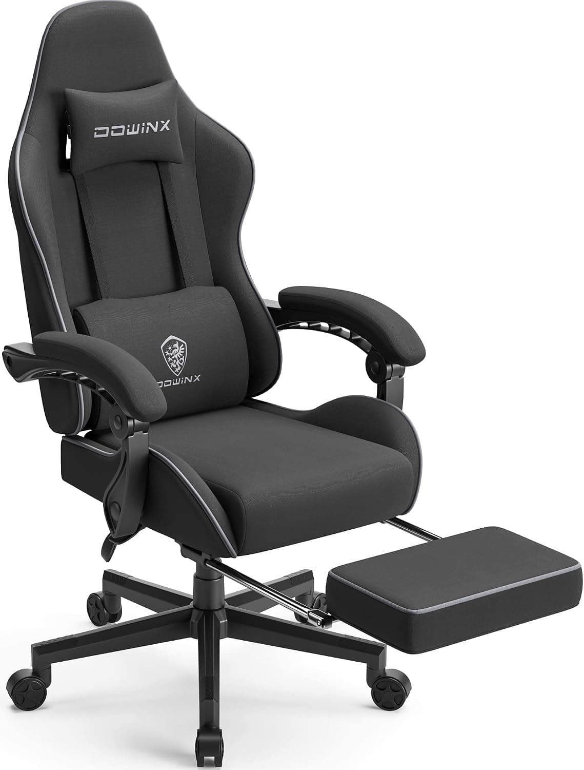 Dowinx Silla de Gaming ergonómica con Soporte Lumbar de Masaje, Silla giratoria Ajustable con reposapiés (Piedra Preciosa)