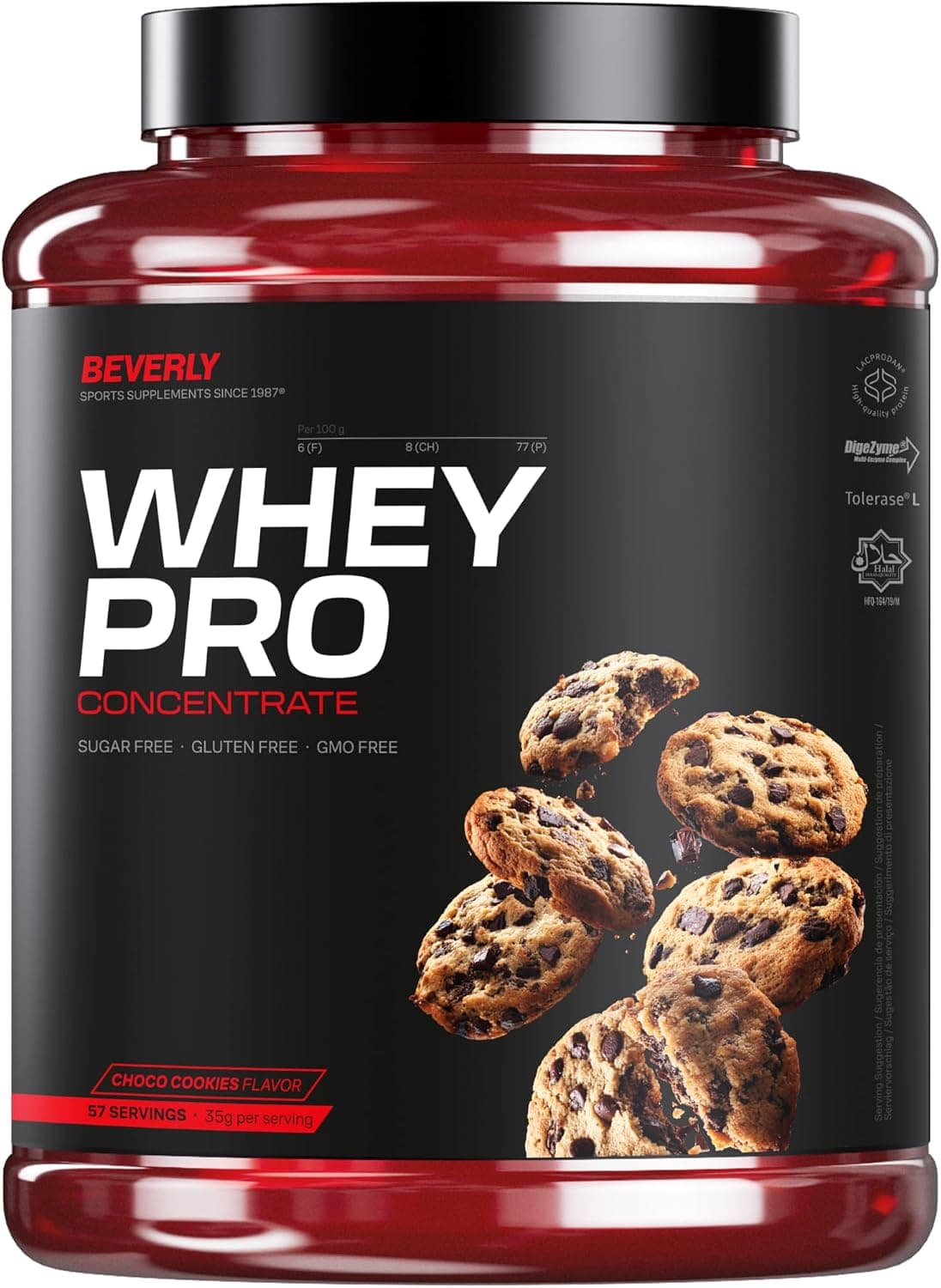 Beverly WHEY PRO 2 kg – Whey Protein Concentrate Premium | 28 g Proteína por Toma | 58 Servicios | Ganancia Muscular Rápida y Recuperación | Ideal Gym y Fitness (2 Kg, Chocolate Cookies)