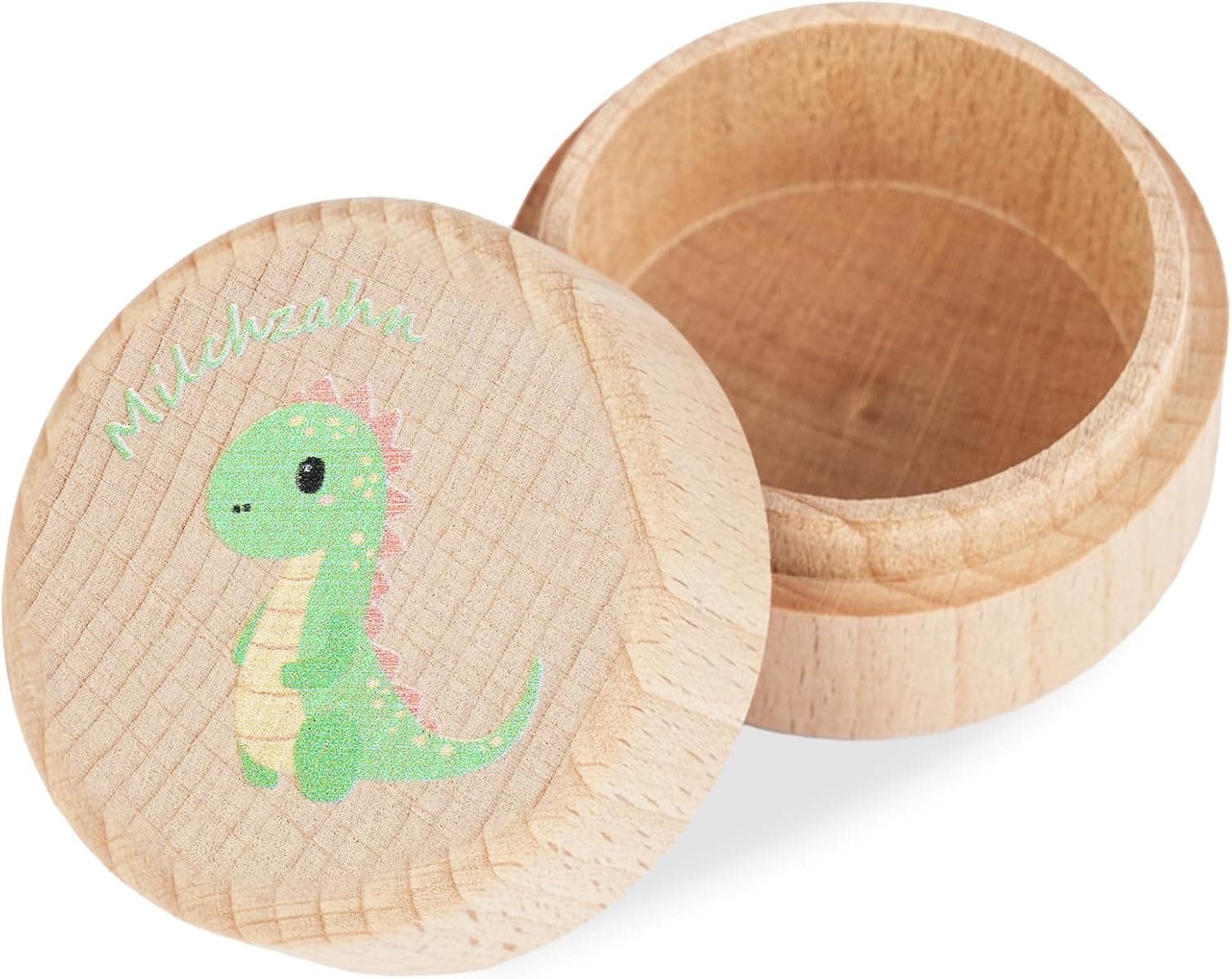 Aolso Caja Dientes de Leche, Caja de Dientes, Caja de Madera para Guardar Dientes de Leche, Caja de Dientes de Medera, Caja de Recuerdos Madera, Regalo para Niños Niñas, Dinosaurio