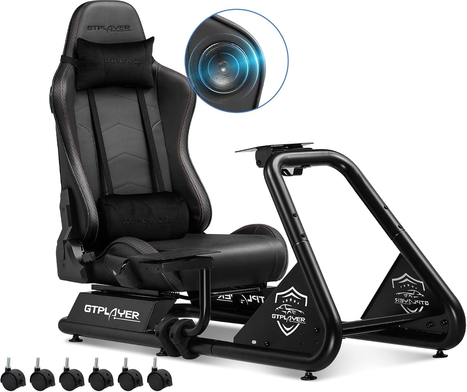 GTPLAYER Simulator Cockpit, sim Racing Cockpit, Soporte para Volante con Altavoces, Compatible con Varios Modelos de Volante y Pedales