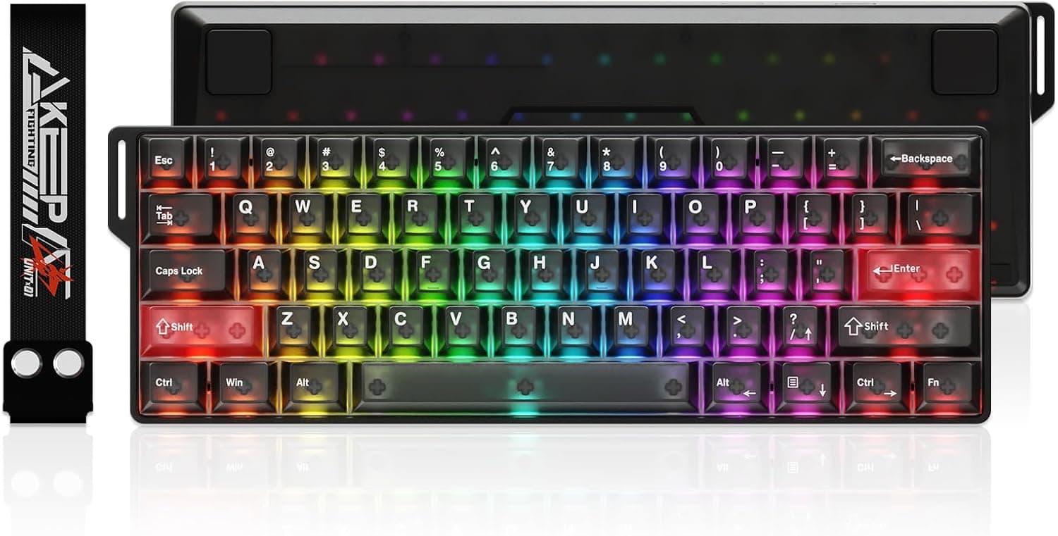 DAREU COOL60 8K Hz Rapid Trigger Magnetic Teclado mecanico 60% Gaming Teclado con Cable con Teclas Transparentes, 15 Modos RGB, precisión RT de 0,01 mm, accionamiento Ajustable, para PC/Mac (Negro)