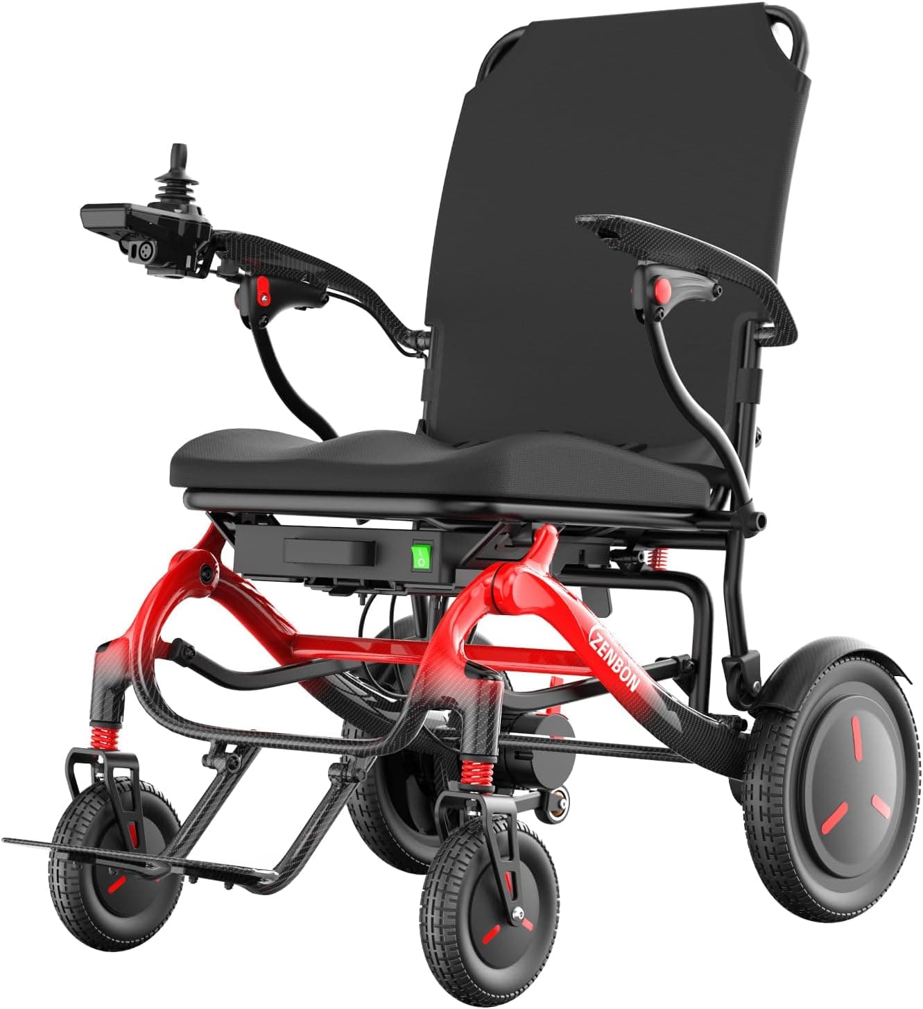 Silla de ruedas eléctrica de carbono plegable ligera de 16,7 kg: silla de ruedas eléctrica plegable para adultos para todo terreno - Silla de ruedas eléctrica de 25 km para personas mayores de hasta