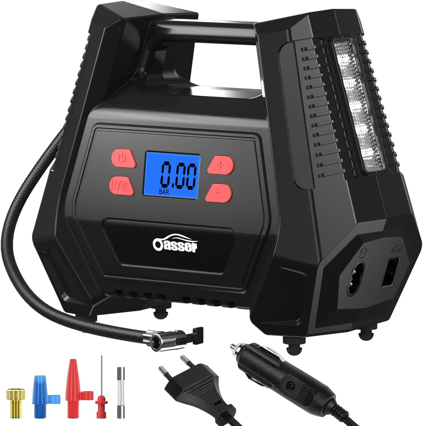 Oasser Inflador Ruedas Coche DC 12V y AC 220V