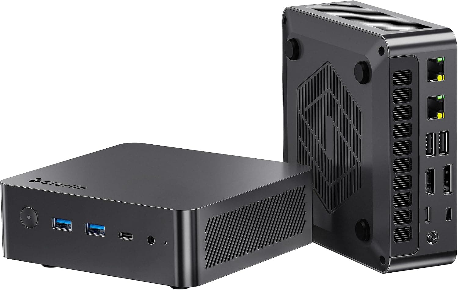 Glorlin Mini PC Ryzen 7 Pro 8845HS, 16GB DDR5, 500GB SSD, Radeon 780M