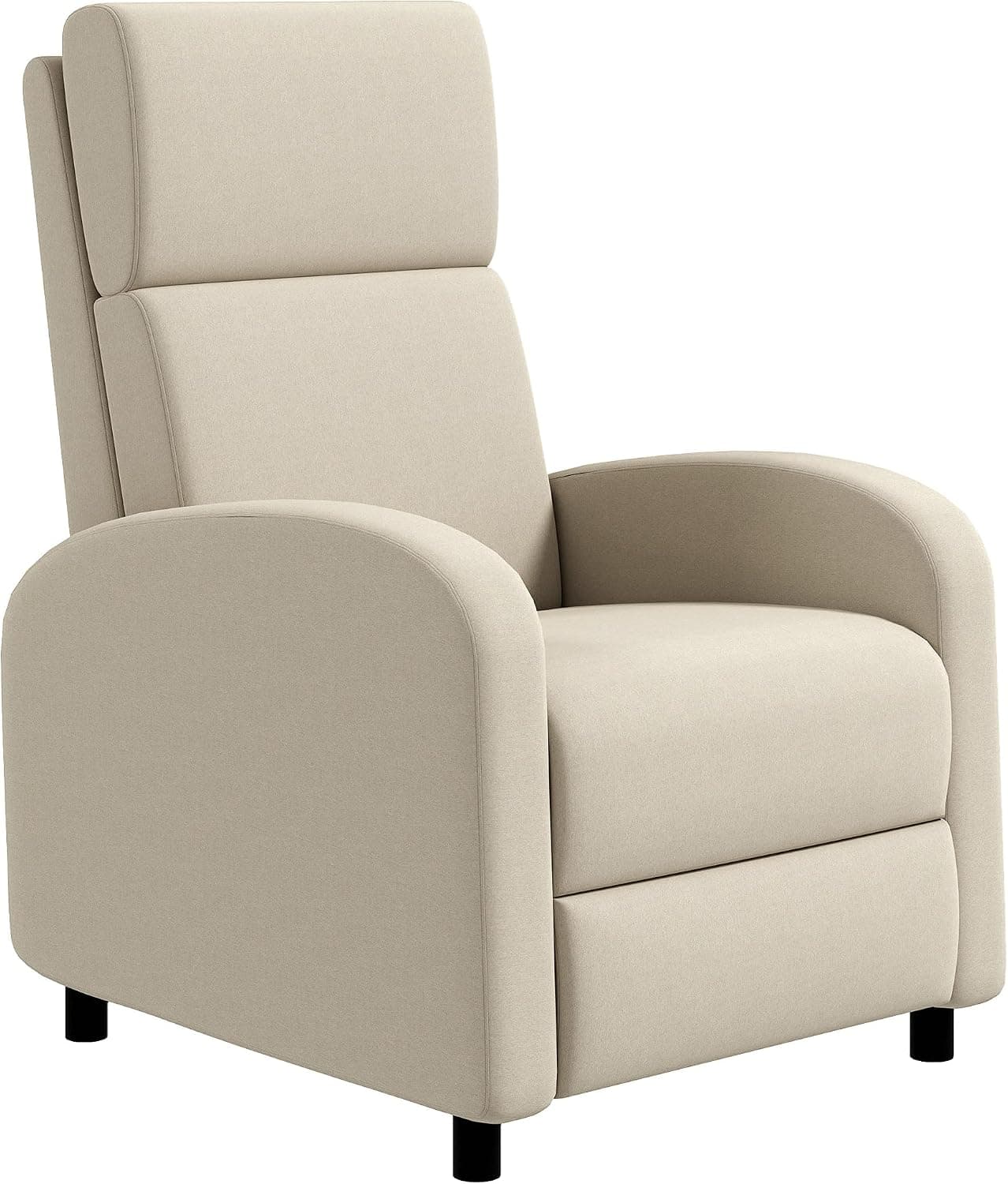 HOMCOM Sillón Relax Reclinable Manual con Reposapiés 120 kg Crema