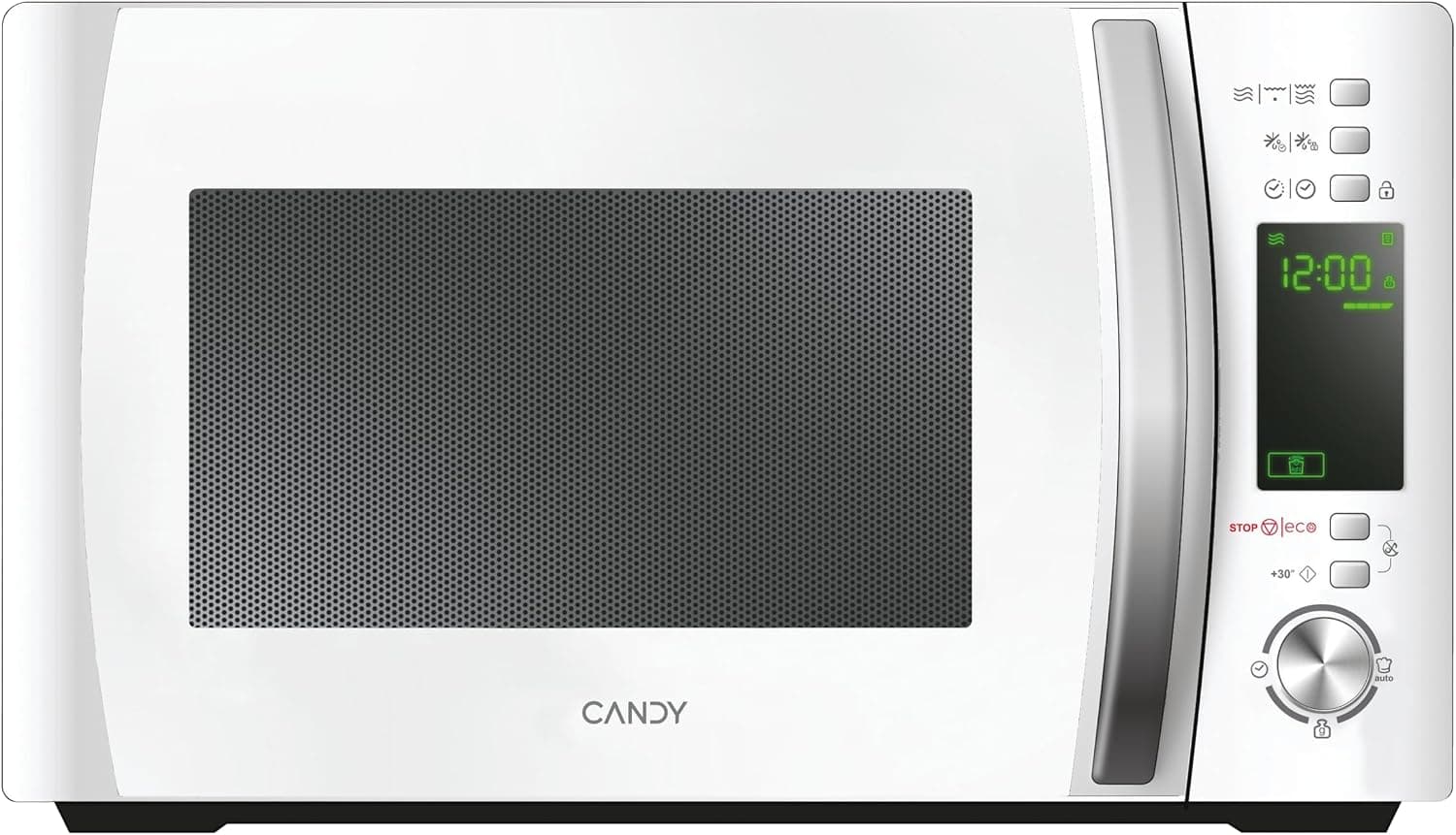 Candy X-Range CMXG20DW, Microondas con Grill, 20L, 1050W, 5 Niveles Potencia, Digital, 40 Programas, Bloqueo Seguridad, Plato 25,5CM, Grill Rack, Express Cooking, Temporizador, App simply-Fi, Blanco