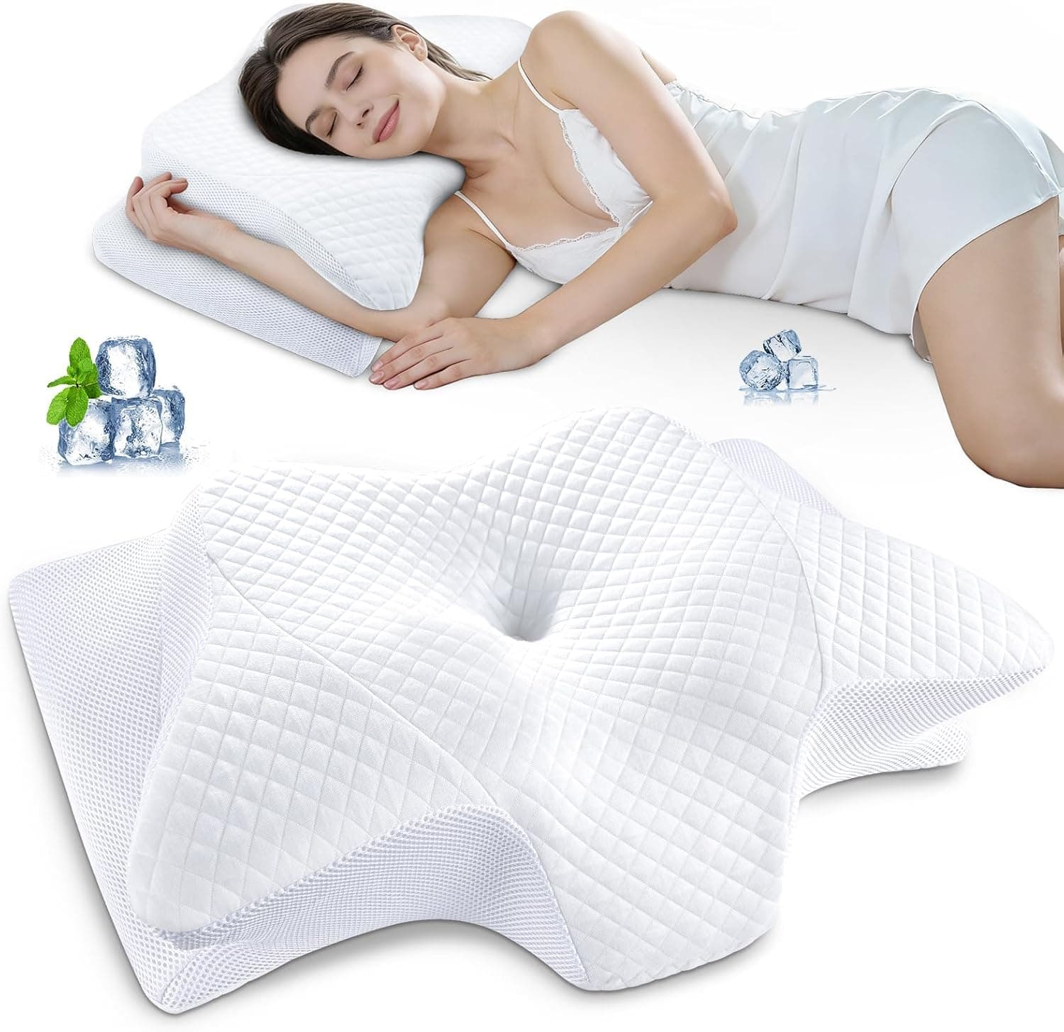 SAHEYER Almohada Neck 2 en 1, Almohada Neck Viscoelastica