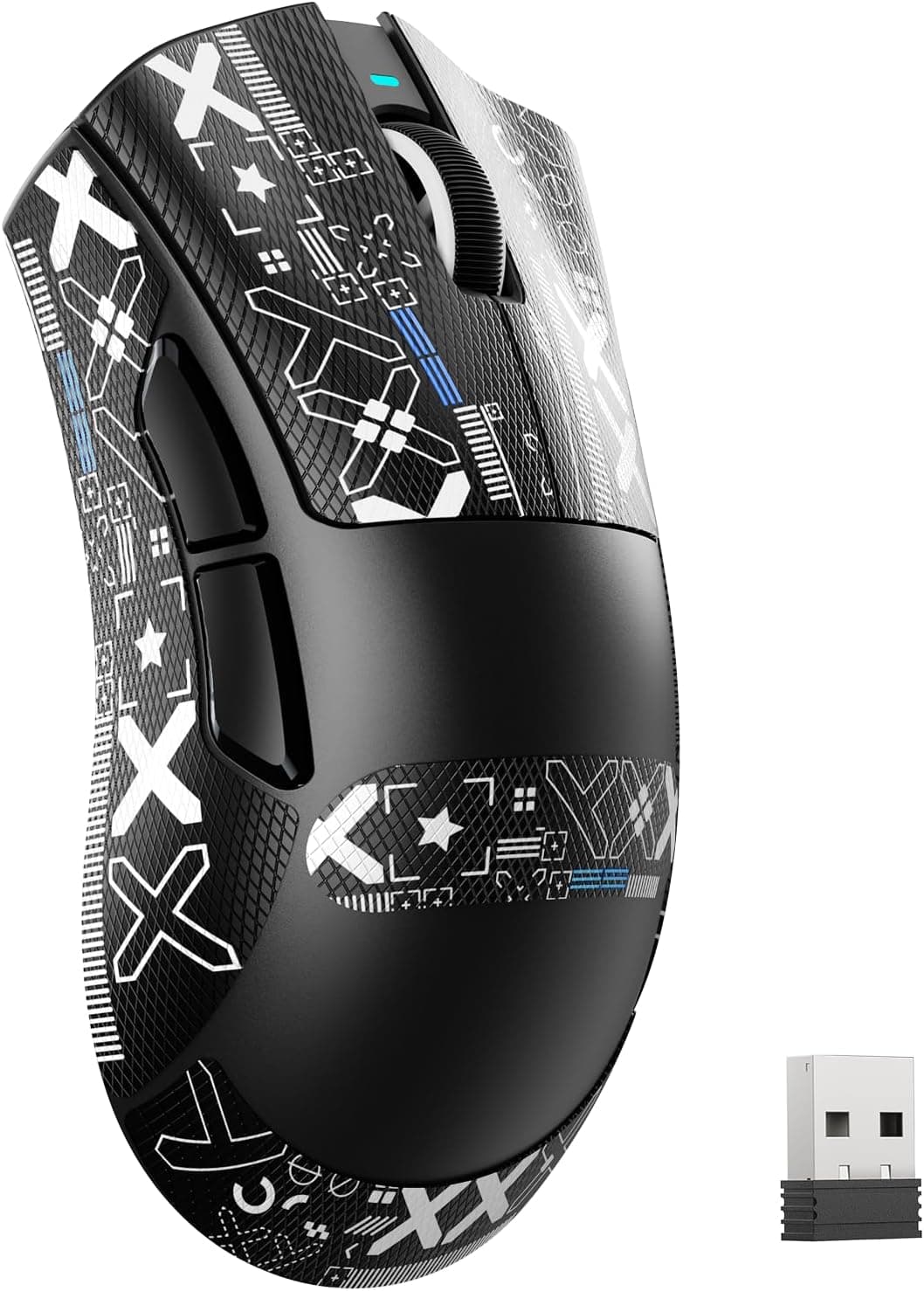 MAMBASNAKE X ATTACKSHARK V3 Ratón Inalámbrico para Juegos con Cinta-Negro