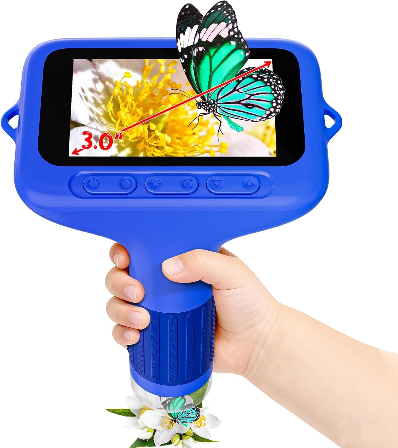 Microscopio Digital para niños, SKYBASIC Zoom de 1000x, minicámara con Pantalla de 3 Pulgadas,Un Juguete de Regalo de cumpleaños Ideal para niños y niñas de 6 a 12 años (Azul)