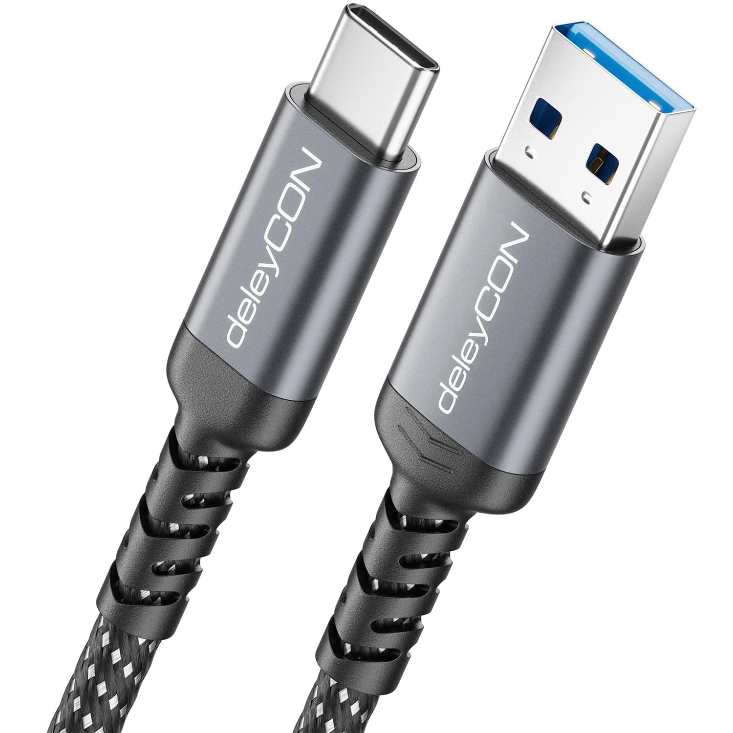 deleyCON 0,5m USB-A a USB-C Cable Corto USB 3.0 5 Gbps (USB 3.2 Gen 1) Cable de Carga y Datos para Smartphone, Tablet, Portátil, Cámara, HDD/SSD, Disco Externo, etc.