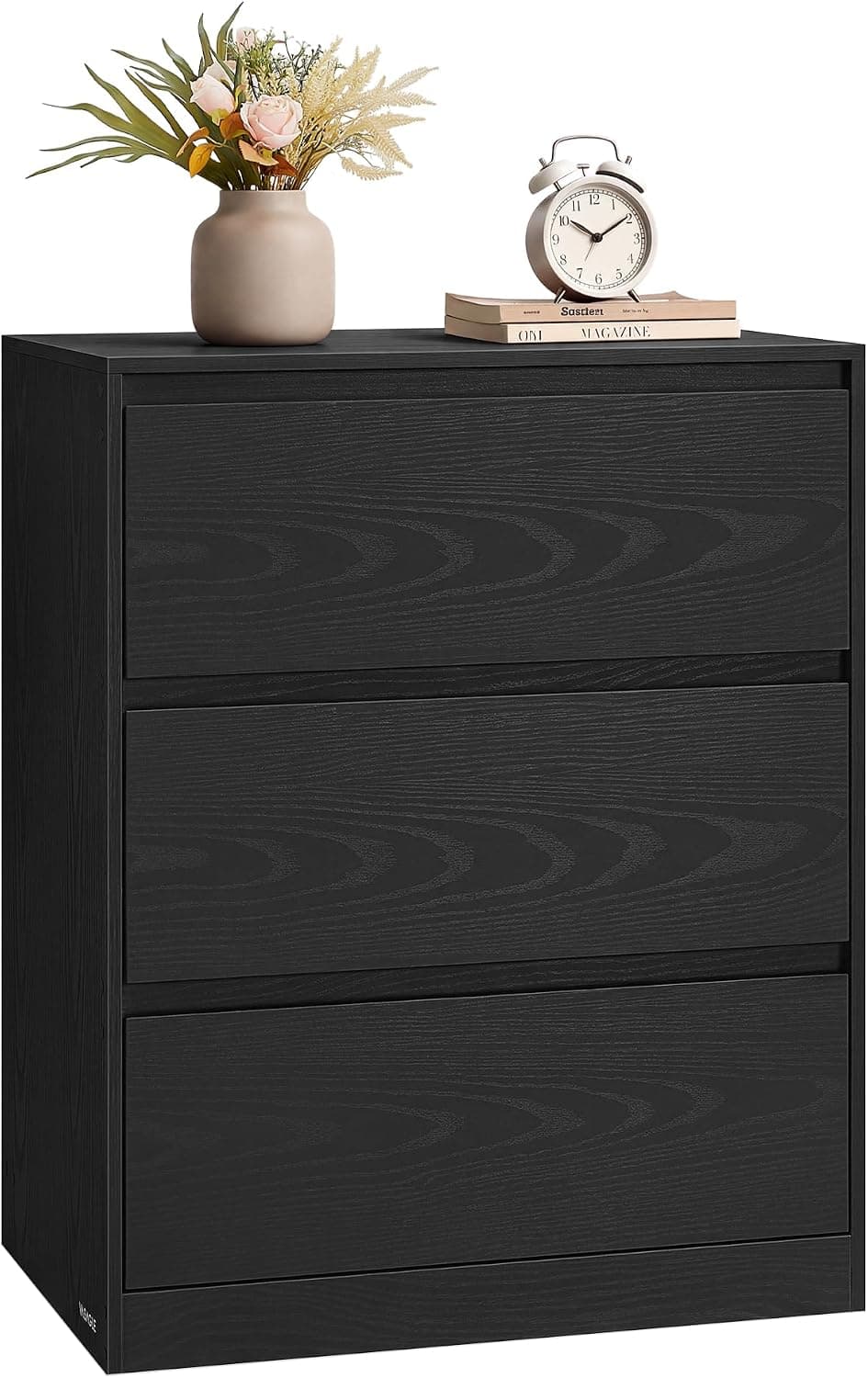 VASAGLE Cómoda de 3 Cajones para Dormitorio, 60 x 40 x 75 cm