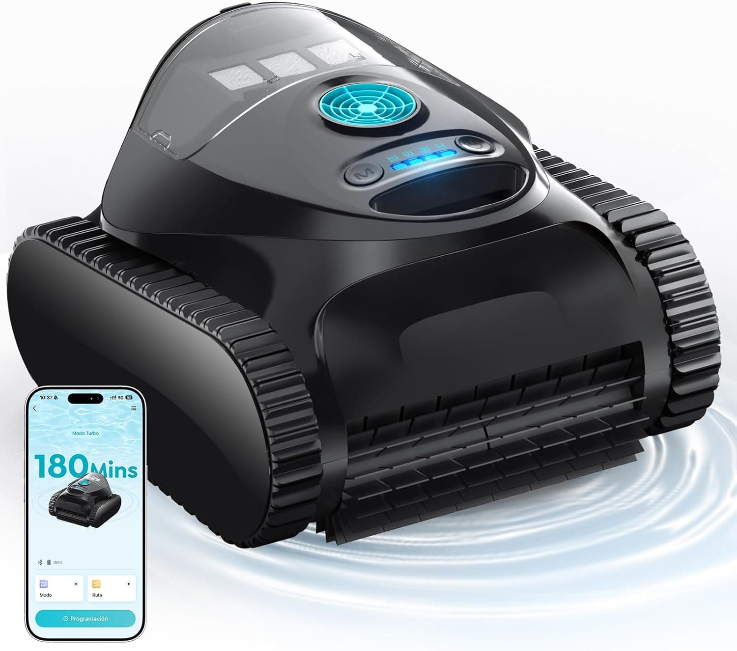 (2026 Upgrade) C1 Robot Piscina Limpiafondos y Paredes, Línea, Control por App, Navegación Inteligente, 180 Min de Autonomía, 3 Motores, 15900 LPH, 7 Modos, Doble Filtración, hasta 150 m²