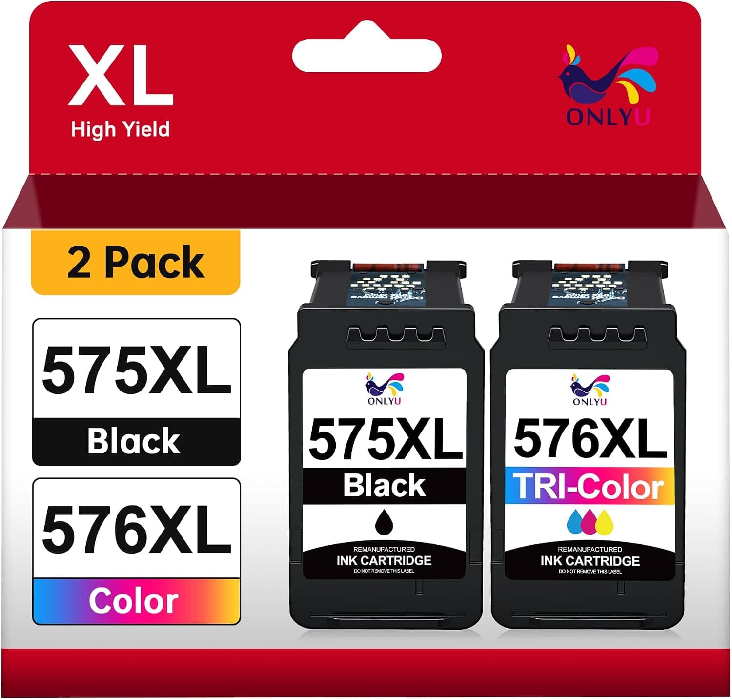 ONLYU 575XL 576XL Cartuchos compatibles Negro y Color para Canon 575 576