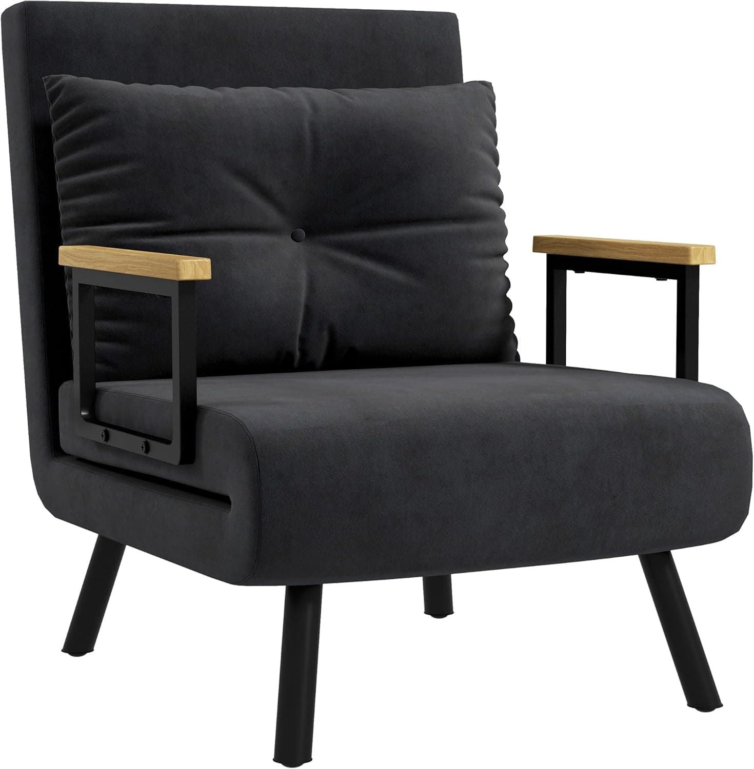 HOMCOM Sofá Cama de 1 Plaza 4 en 1 Plegable Negro