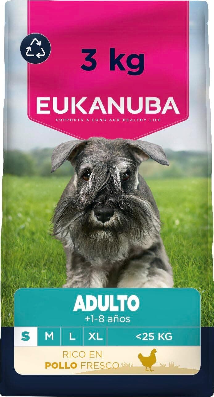 Eukanuba, alimento seco para Perros con Pollo Fresco para Razas pequeñas - Alimento seco Premium para Perros Adultos, 3 kg
