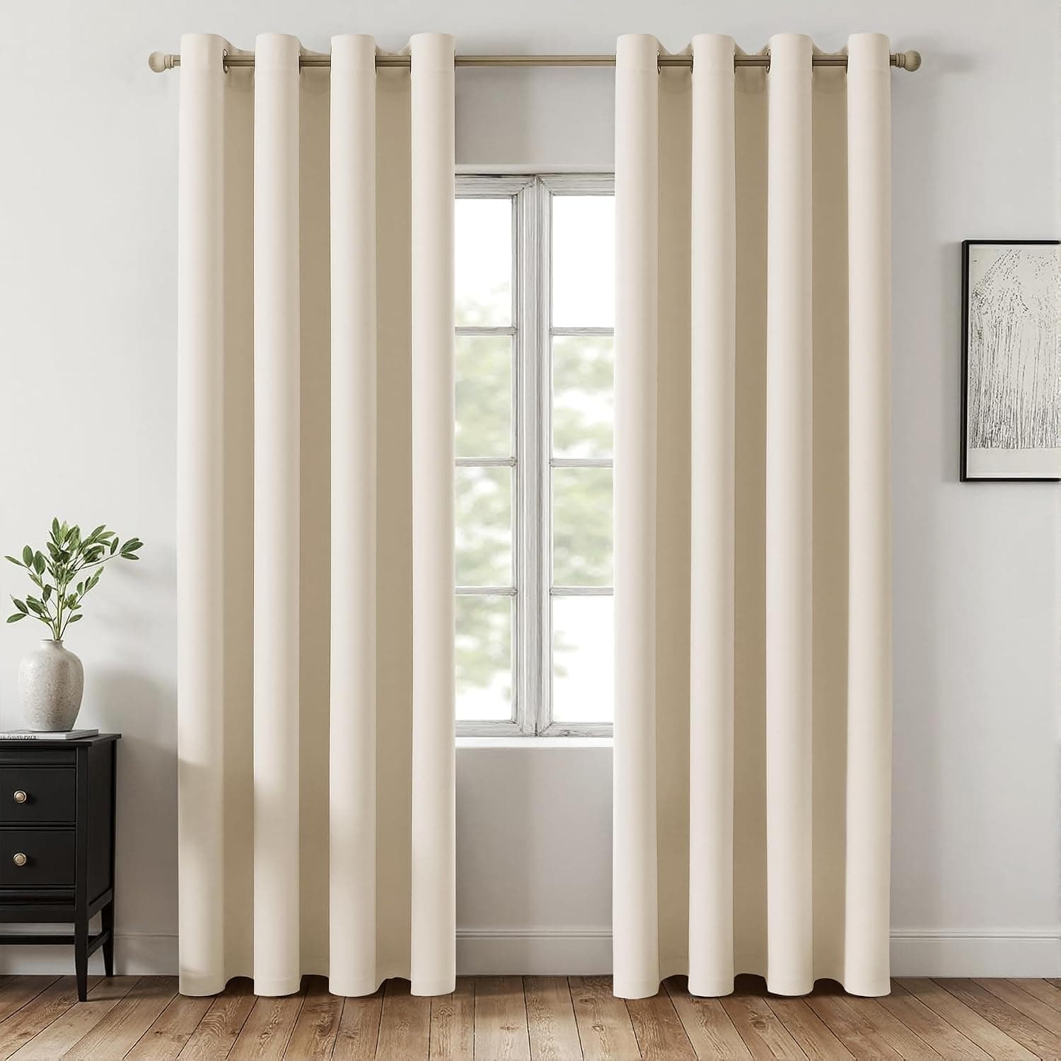 MIULEE Cortinas Opacas Termicas Ojales Salon Dormitorio 2Pz 140x145cm