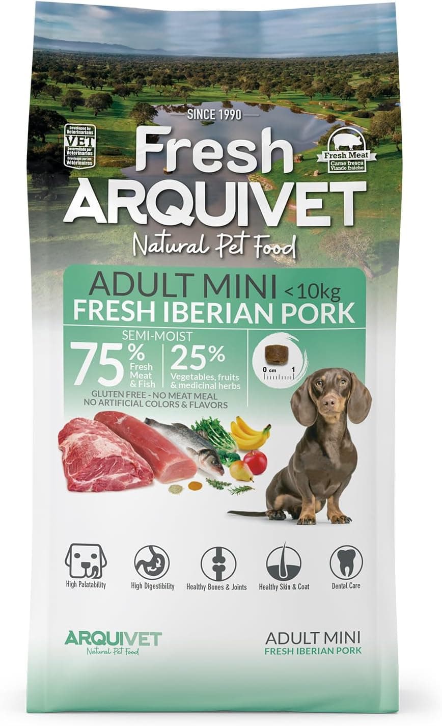 Arquivet Fresh Mini Cerdo Ibérico - Pienso semihúmedo para Perros de Raza pequeña - 1Kg