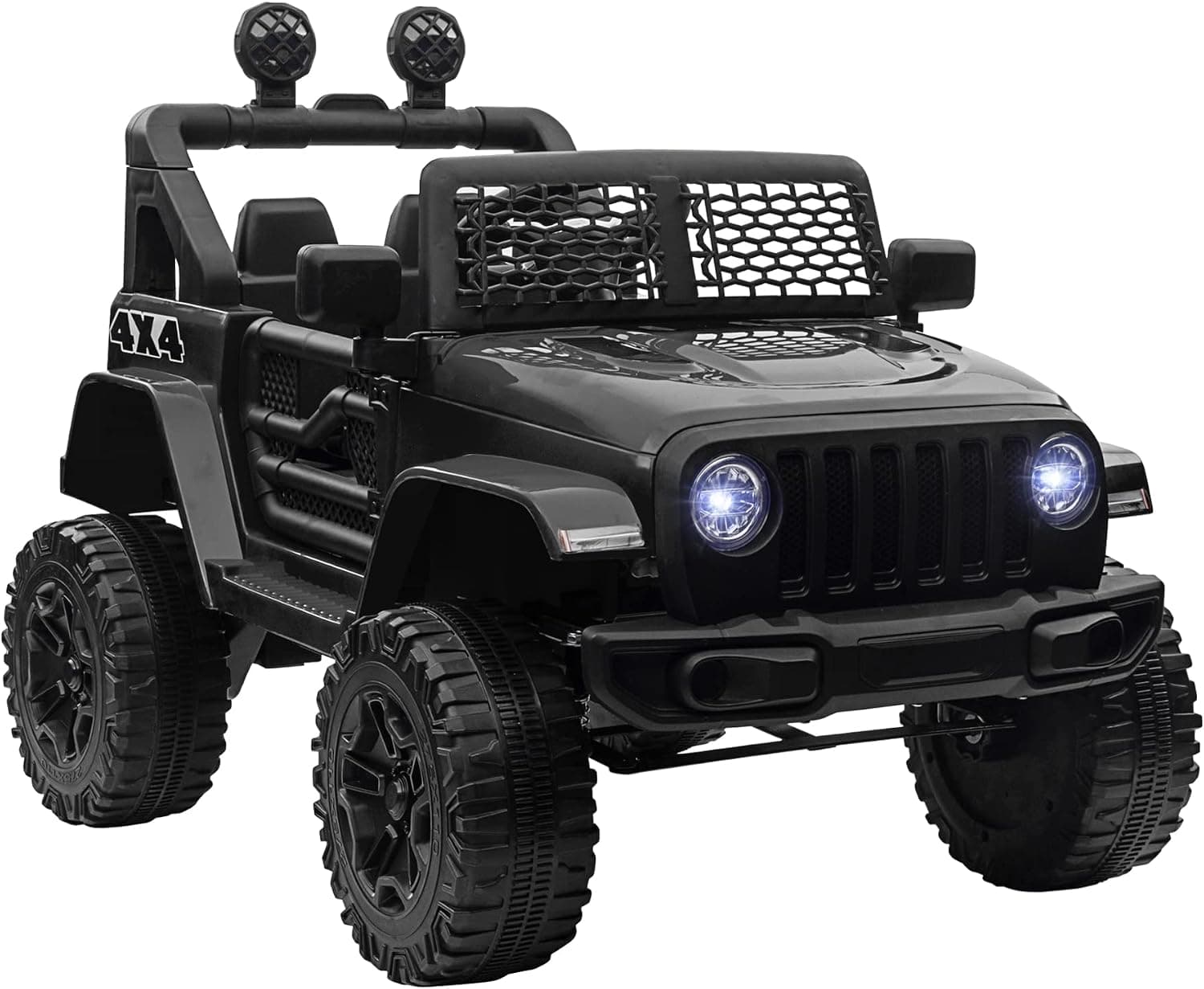 HOMCOM Coche Eléctrico para Niños 12V Vehículo Todoterreno 2 Motores Negro