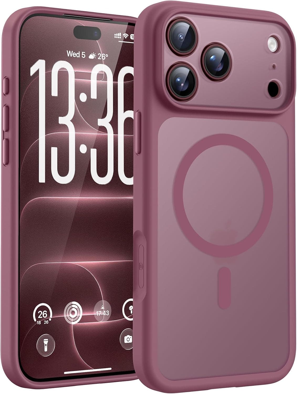 TOCOL Funda para iPhone 18 Pro MAX, Compatible con MagSafe, Ciruela