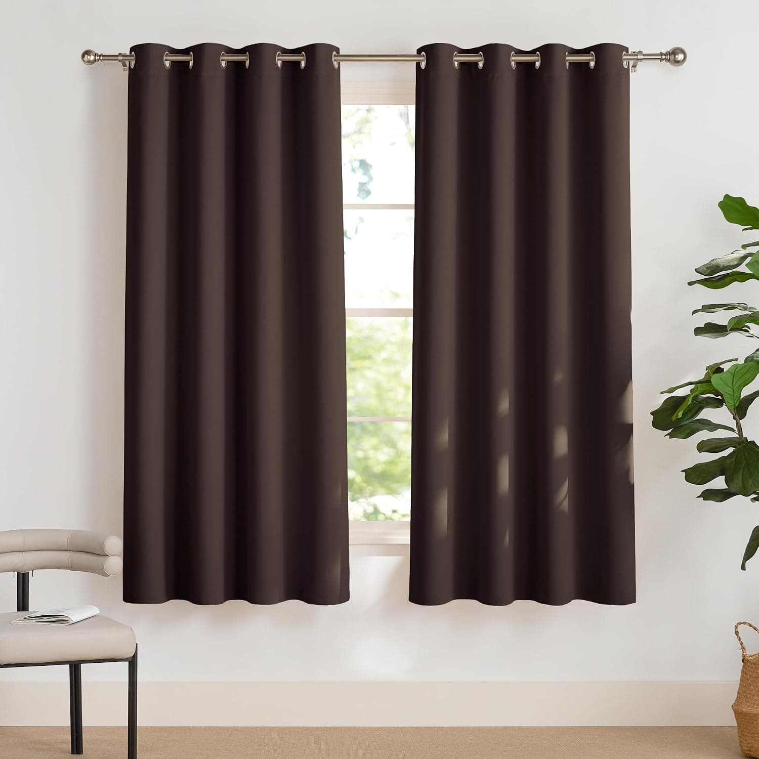 PONY DANCE Cortinas Cortas Opacas para Ventana,140x175cm(AnxAl)