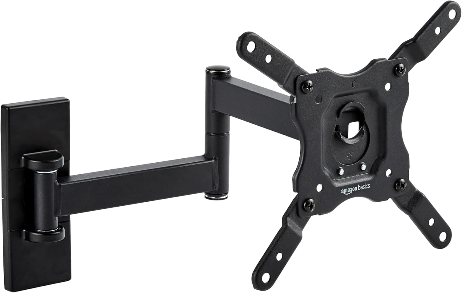 Amazon Basics Soporte de Pared para TV, Movimiento Completo, Giratorio e Inclinable para Televisores o Monitores Planos y Curvos de 12 a 40 Pulgadas de hasta 36Kg, VESA Máximo de 200 x 200mm, Negro