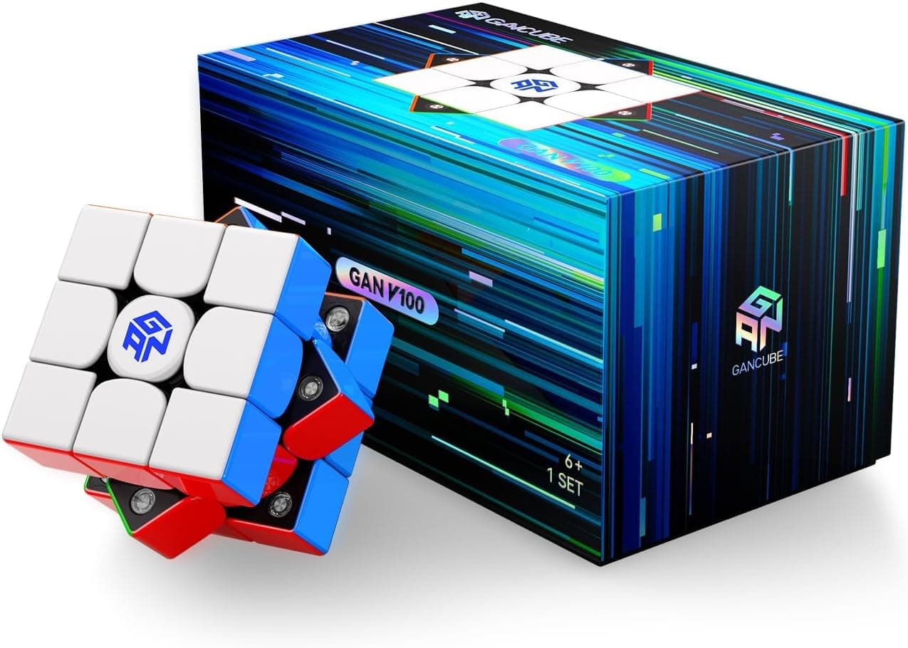 GAN V100 Maglev Speed Cube 3x3 Magnético, Profesional Original Cubo, Frost