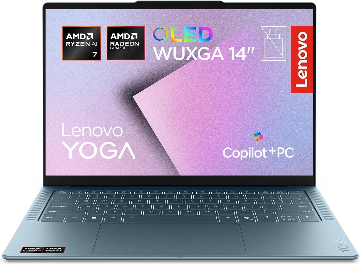 Lenovo Yoga Slim 7 Gen 11 – Ordenador Portátil IA 14'' OLED (AMD Ryzen AI 7 445, 32GB RAM, 1TB SSD, USB-C, Windows11 Home, Copilot+ PC) QWERTY Español, Tidal Teal