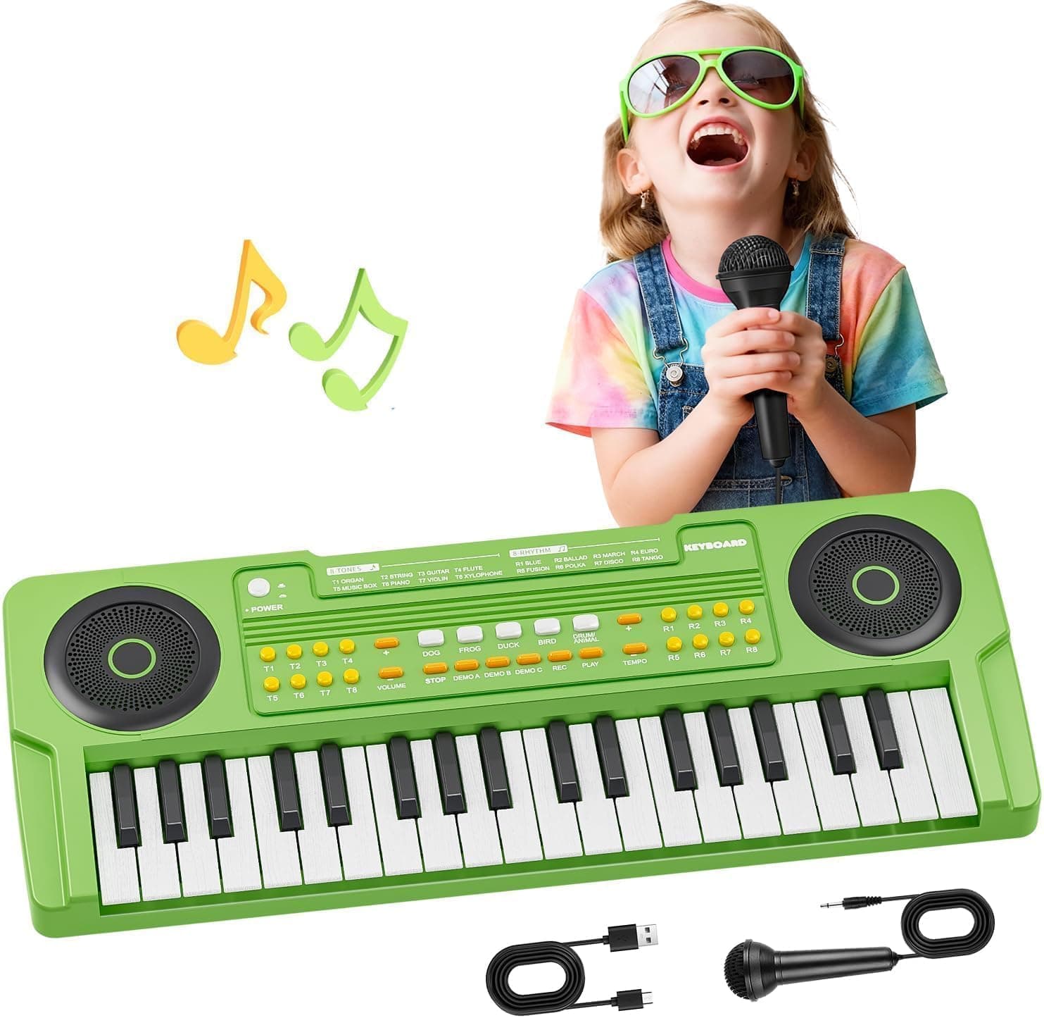 Teclado Piano Infantil Musical Portátil 37 Teclas con Micrófono